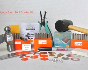 Metal Stamping Kit-Beginners Stamping Kit-Bridgette Impressart Font Set-Includes-Letter Sets Upper and Lower/Numbers