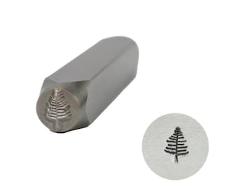 Pine Tree 1 Metal Stamp 6mm Metal Design Stamp-Steel Stamp-Metal Supply Chick-NEW-