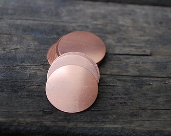 1 inch round  Copper- 10 pack 24g. Great for your Jewelry Stamping Needs-Stamping Blanks for Personalized Jewelry-MSC10RN24