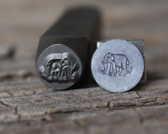 Elephant Metal Stamp-8mm Size-Steel Stamp-New Metal Design Stamps-by Metal Supply Chick-DCH55