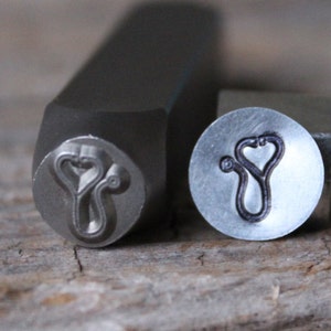 Stethoscope Metal Stamp-8mm Size-Steel Stamp-New Metal Design Stamps-by Metal Supply Chick-DCH80