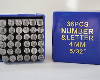 4mm Metal Stamp Alphabet Set Arial Font Letters and Number Set-Metal Stamp Set-Great Inexpensive Tool for Your Shop and Stamping Needs