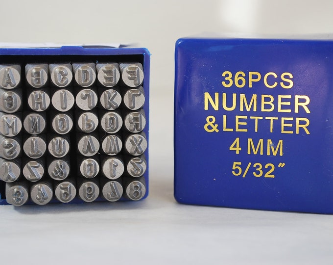 4mm Metal Stamp Alphabet Set Arial Font Letters and Number Setmetal