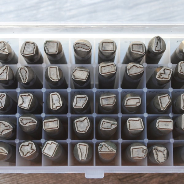 State Metal Design Stamp-United States-Pick your State- 1/2 Size -Advantage Series Metal Stamp-Professional Quality- Metal Supply Chick