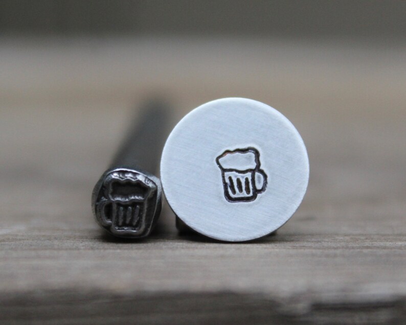 Metal Design Stamp 5mm Metal Stamping Tool-Steel Stamp-Steel Punch-Metal Supply Chick Metal Stamp Beer Mug Metal Stamp