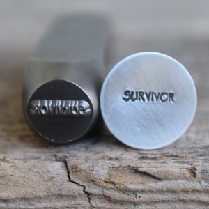 Survivor Metal Stamp 10mm-Steel Stamp-Will Work on Hard Metals-Metal Design Stamps by Metal Supply Chick-DJU96