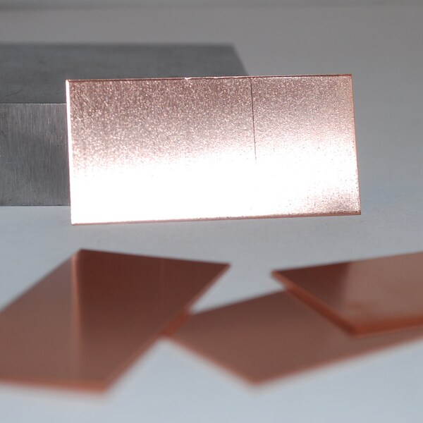 Stamping Blank-Copper- 2 in. x 1 in.  24g  by Metal Supply Chick -Great for Leather Cuffs. Use to rivet or alone-You get 2
