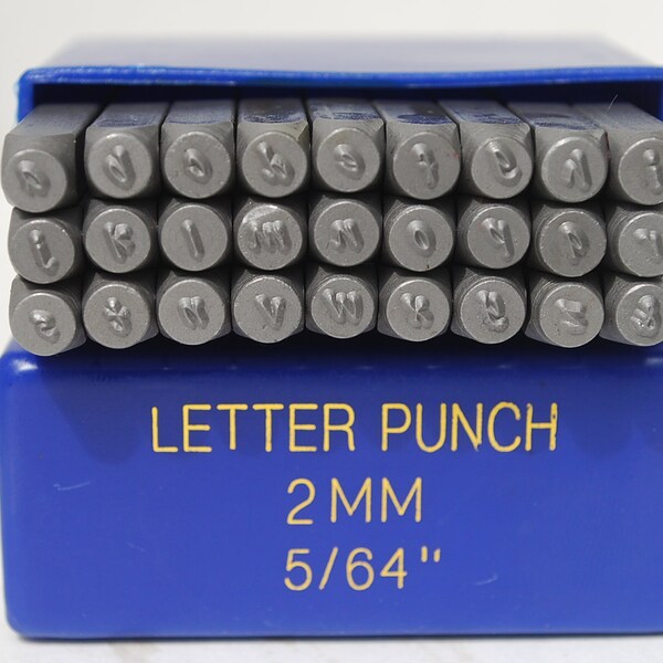 Metalen stempel set-metalen stempelen Kit in "handgeschreven" lettertype 2mm kleine letters alfabet set-metalen levering Chick