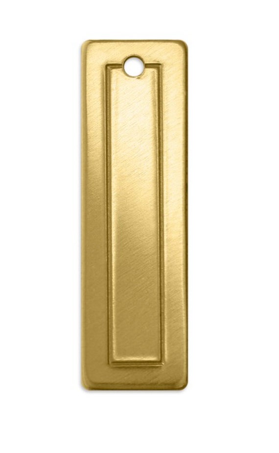Brass Stamping Blank-border Small Rectangle Impressart 3/8 X 13