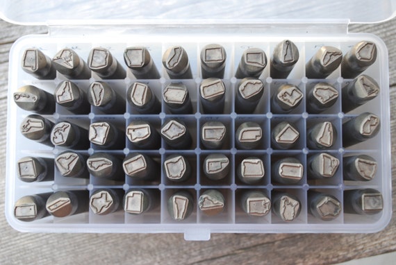 State Metal Stamp-Design Stamp Pick your State-3/8 Size -Advantage Series Metal Stamp-Professional Quality-Metal Supply Chick