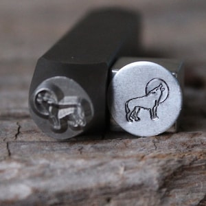 Wolf with Moon Metal Stamp-8mm Size-Steel Stamp-New Metal Design Stamps-by Metal Supply Chick-DCH61