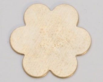 Brass Flower Blank 24ga- 7/8" 6 PETAL FLOWER- PK/6-Great for your Jewelry Stamping Needs-Stamping Blanks for Personalized Jewelry