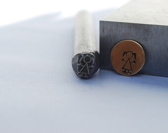 Girl Stick Figure-Design Stamp- Metal Stamp LARGE- 3/8 in.-Metal Stamping Tool-Perfect for Metal Stamping and Metal Work