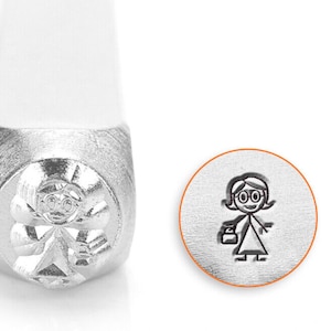 Nana Stick Figure Metal Design Stamp ImpressArt- 7mm Design Stamp-Steel Stamps-