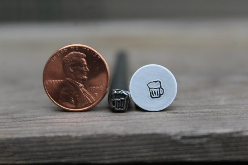 Metal Design Stamp 5mm Metal Stamping Tool-Steel Stamp-Steel Punch-Metal Supply Chick Metal Stamp Beer Mug Metal Stamp