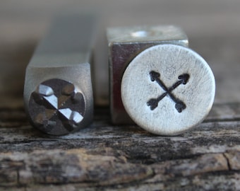 Crossed Arrows Metal Stamp-5mm Size-Steel Stamp-New Metal Design Stamps-by Metal Supply Chick