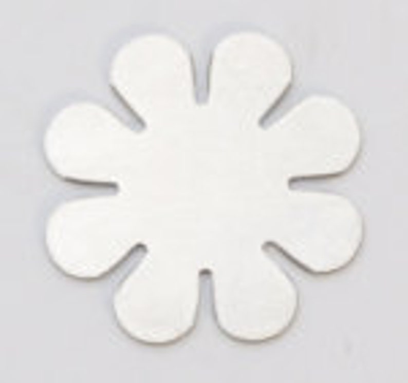 8 Petal Flower Nickel Silver 24ga-15/16 Pk 6-Eurotool-Great for your Jewelry Stamping Needs-Stamping Blanks for Personalized Jewelry image 2