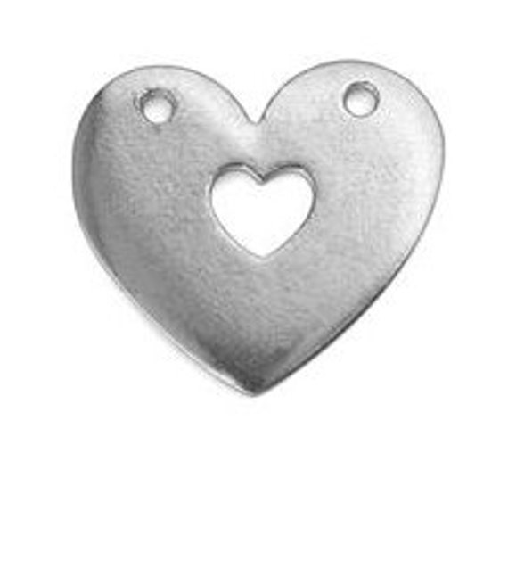 Pewter Stamping Blank-Heart with Hole Cut Out-1 x Impressart