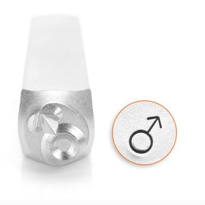 Impressart Metal Stamp Male Symbol Metal Design Stamp ImpressArt- 6mm  Design Stamp-Steel Stamps