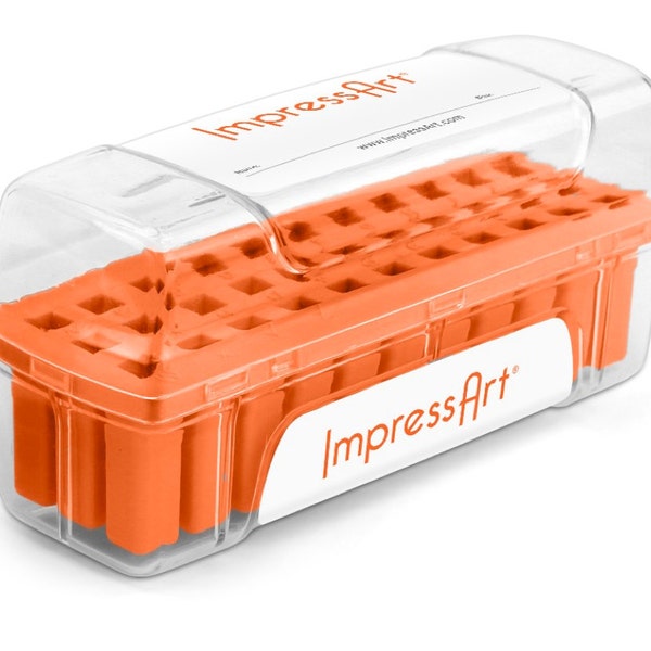 Impressart Metal Stamp Set Storage Case-Orange-6mm size slot-27 slots-Metal Supply ChickSCS2733-0-6