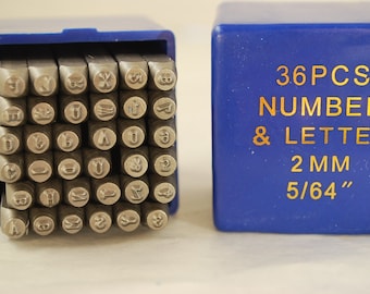 Metal Stamp Set- Metal Stamping Kit-2mm Uppercase &quot;Arial&quot; Font  Letters and Number Set by Metal Supply Chick