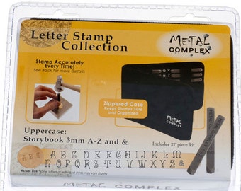 Metal Stamping Set-Metal Stamp Kit in Storybook Font Uppercase-3mm -Alphabet Letter Stamp Set-Metal Supply Chick Jewelry Stamping Supplies