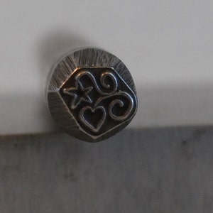 Heart and Star Swirl Metal Stamp LARGE-New 3/8 in.-Metal Stamping Tool-Perfect for Metal Stamping and Metal Work