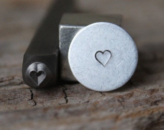 Heart Metal Stamp-3mm Size-Steel Stamp-New Metal Design Stamps-by Metal Supply Chick-DCH49