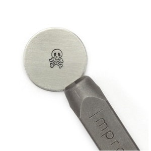 Skull and Bones Signature Design Stamp- Metal Design Stamp ImpressArt 6mm Design Stamp-Steel Stamps