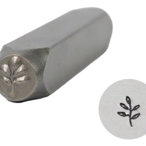 Plant Leaf 5 Metal Stamp 6mm Metal Design Stamp-Steel Stamp-Metal Supply Chick-NEW-