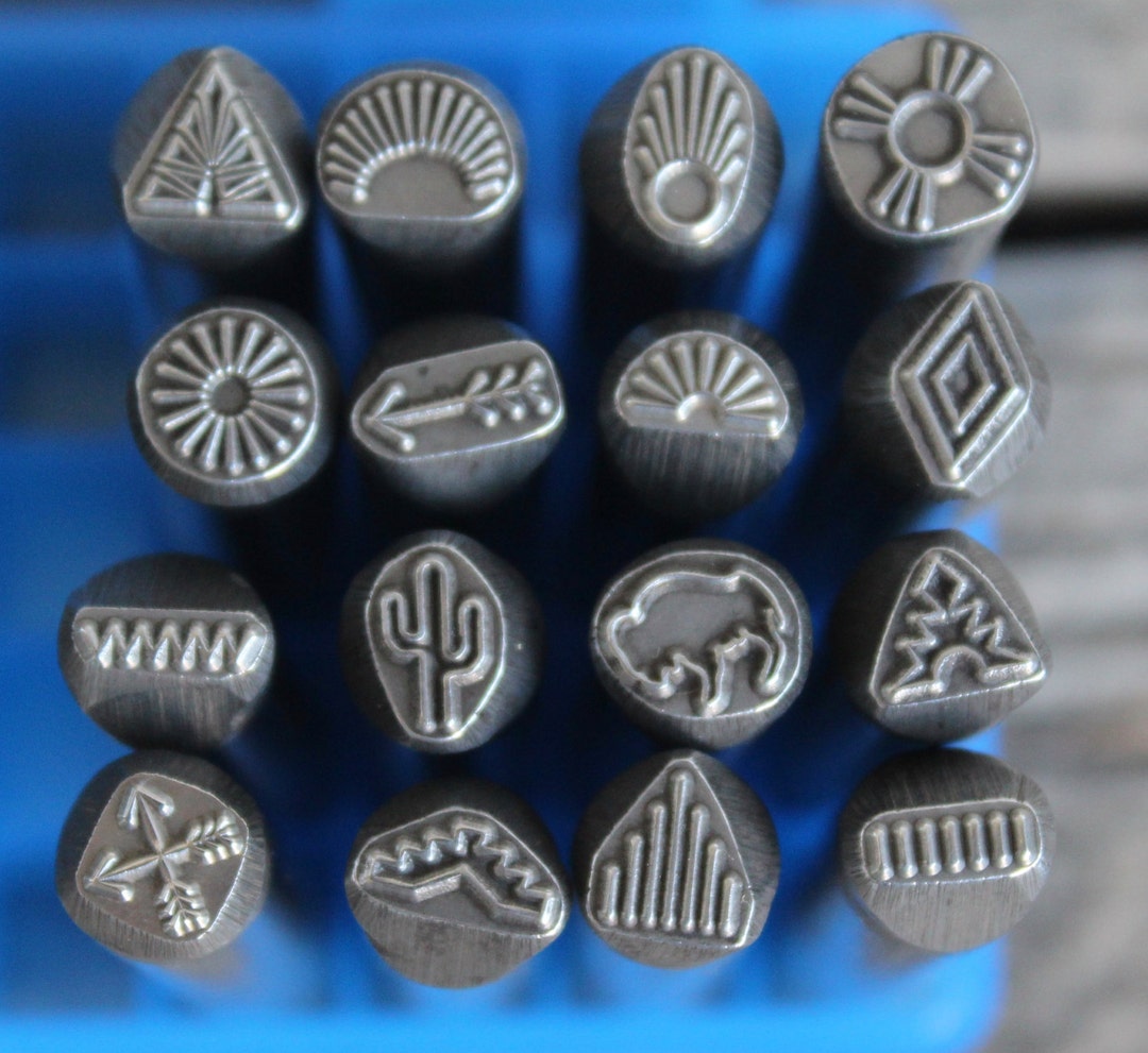Native American, large steel stamps, native tribe designs ,Native designs,  Native silver, tribal designs, Southwest stamps, 3/8 tool shank