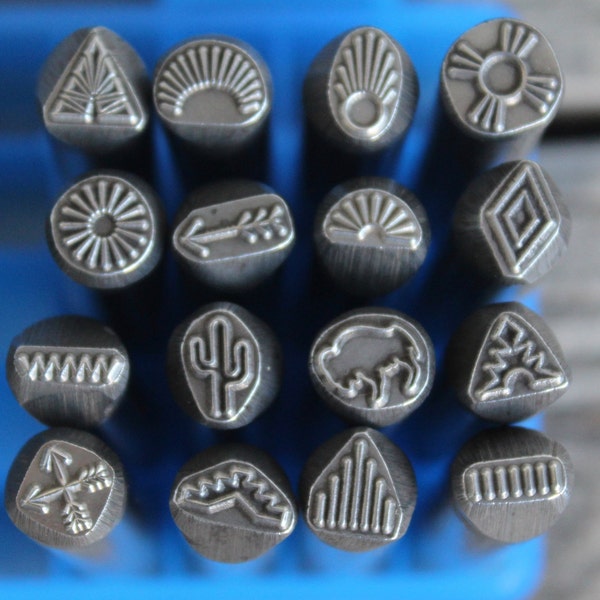 Southwest Metal Design Stamp- 3/8 in.-8mm (approx) image-Metal or Leather Stamping Tool-Stamp Metal with New Design Metal Supply