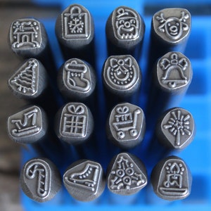 Holiday/Christmas Metal Design Stamp- 3/8 inch-8mm (approx) image-Metal or Leather Stamping Tool-Stamp Metal with New Design Metal Supply