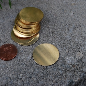 1 inch round  Brass Disc-  10 pack 24g. Great for your Jewelry Stamping Needs-Stamping Blanks for Personalized Jewelry