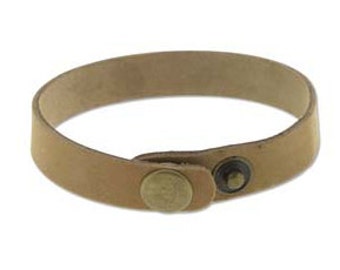 Leather Cuff NATURAL- 1/2   in. x 9 in.-w/adjustable metal snaps--Perfect for Leather Work and Metal Stamping