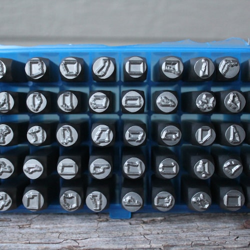US State Metal Stamp-Design Stamp- Pick your State-3/8 (8mm) Size Metal Stamp-Metal Supply Chick