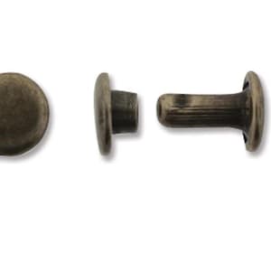 Post Rivet/Cap Antique Brass Plate-7mm-Create Recklessly-12pc.-Add Detail to Leatherwork- Includes Post and Cap-Metal Supply Chick