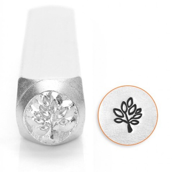 Metal Design Stamp-Leaf Tree- Metal Stamp ImpressArt- 6mm-Metal Design Stamp-Metal Supply Chick-Steel Stamps-SC1525-E-6MM