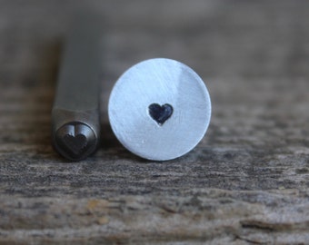 Solid Heart Metal Stamp 3mm-Steel Stamp-Will Work on Hard Metals-Metal Design Stamps by Metal Supply Chick-DJU98