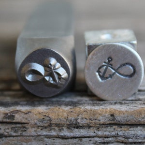Infinity with Anchor Metal Stamp-8mm Size-Steel Stamp-New Metal Design Stamps-by Metal Supply Chick
