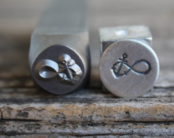 Infinity with Anchor Metal Stamp-8mm Size-Steel Stamp-New Metal Design Stamps-by Metal Supply Chick