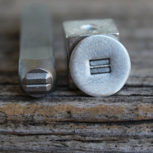 Equal Sign-Metal Stamp-4mm Size-Steel Stamp-New Metal Design Stamps-by Metal Supply Chick
