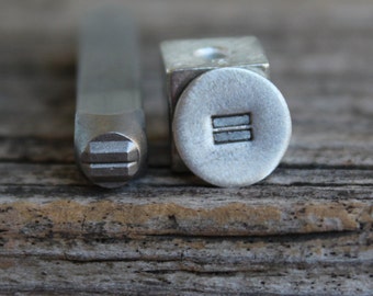 Equal Sign-Metal Stamp-4mm Size-Steel Stamp-New Metal Design Stamps-by Metal Supply Chick