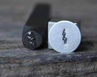 Lightning Bolt Stamp-5mm Size-Steel Stamp-New Metal Design Stamps-by Metal Supply Chick-DCH71