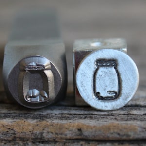 Jar-Mason Jar or Jug Metal Stamp-8mm Size-Steel Stamp-New Metal Design Stamps-by Metal Supply Chick
