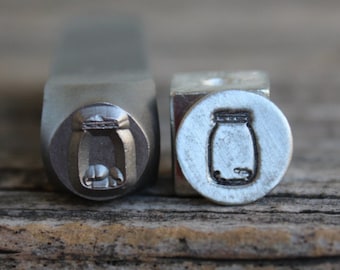 Jar-Mason Jar or Jug Metal Stamp-8mm Size-Steel Stamp-New Metal Design Stamps-by Metal Supply Chick