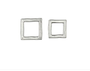Square Organic Pewter Washer Stamping Blank Round Square-2 Sizes Available  Impressart Easy to Stamp-Metal Supply Chick