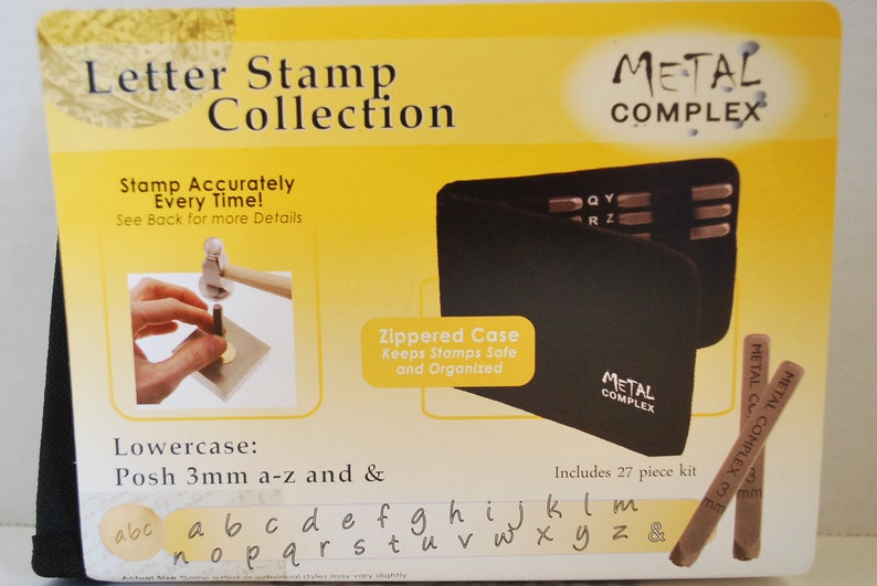 Metal Stamp Alphabet Set-Posh Font in Lowercase-Alphabet Set-Metal Stamping Kit-Also known as Bridgette/Angelina-Metal Supply Chick image 1