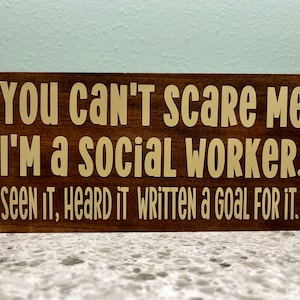 Funny Social Worker Wood Sign - MSW Therapist Gift