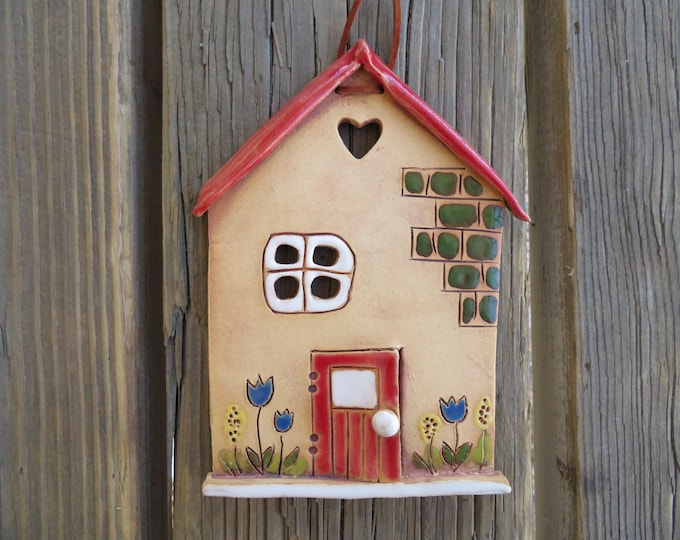 Ceramic House Wall Hanging Ceramic House Wall Art Fairy House Etsy